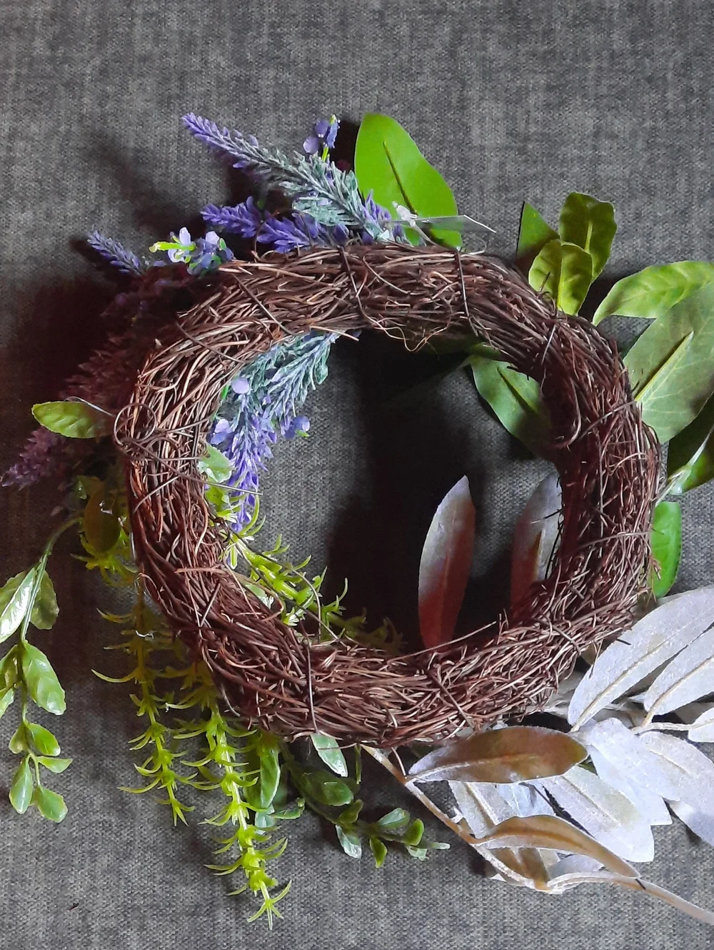 Lavender Greenery Artificial Floral Small Wreath Candlering Home Accents NWT